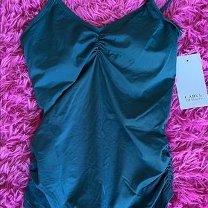 NEW SM Carve Designs Tankini Swimsuit Top.Teal Green UV Protection 50 (UPF)